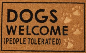 welcome mat with pawprints