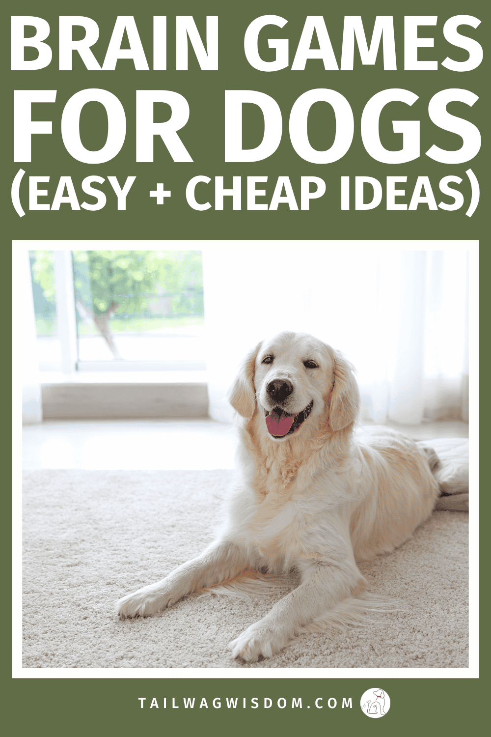 Try these fun brain games for dogs using items you already have at home! These mind games for dogs reduce anxiety, prevent boredom, and keep your dog happy and calm. For more great dog activities, visit us at tailwagwisdom.com