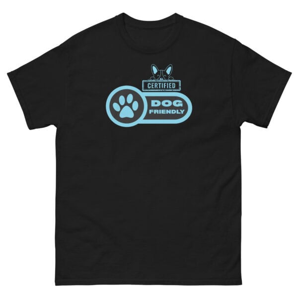 Cute Dog Lovers Tee "Certified Dog Friendly" - Teal Ink