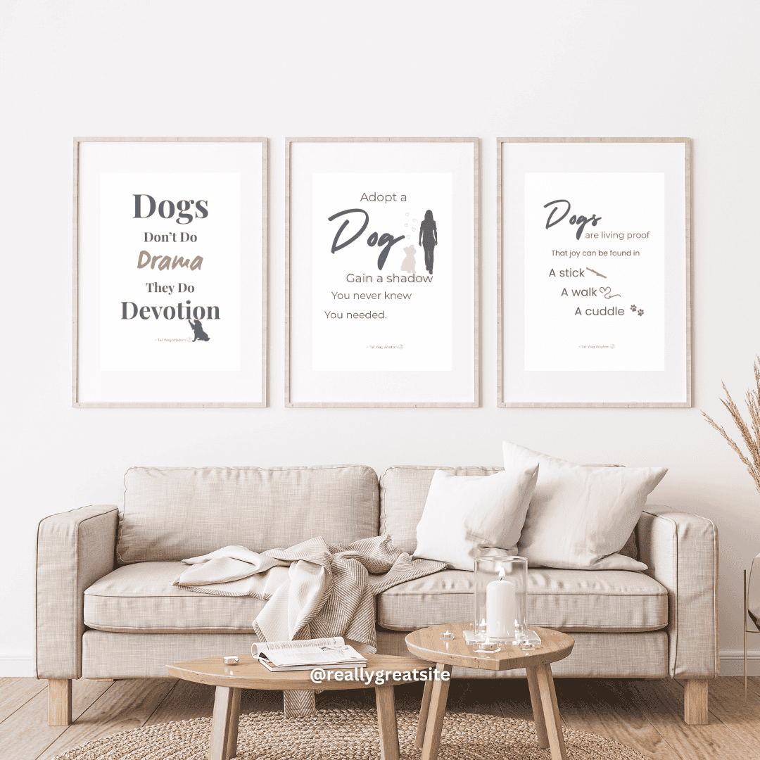 Dog Wall Art Bundle Printable – 5 Inspirational Dog Quotes (Instant Download) - Image 2