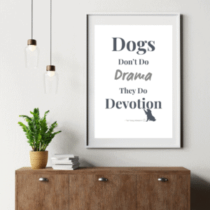 dog wall art printable with graphic displayed in a frame and hung on a wall