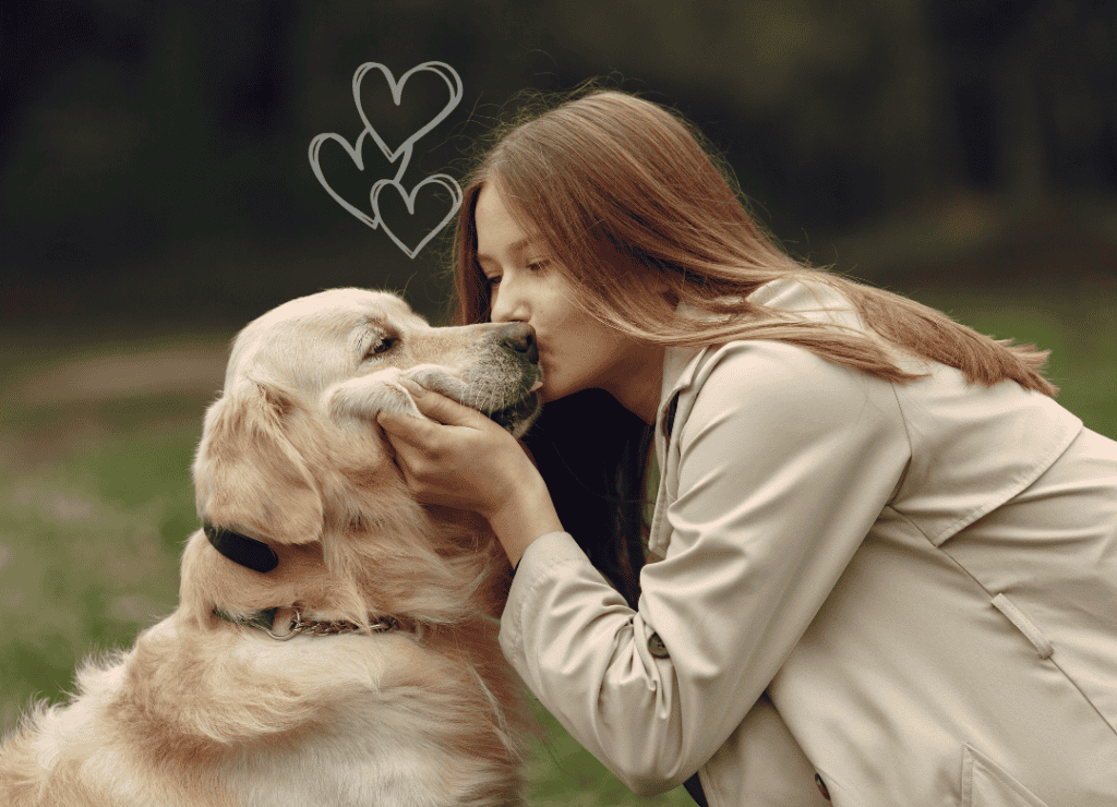 a dog mom kisses her dog after taking the 5-day dog budget bootcamp