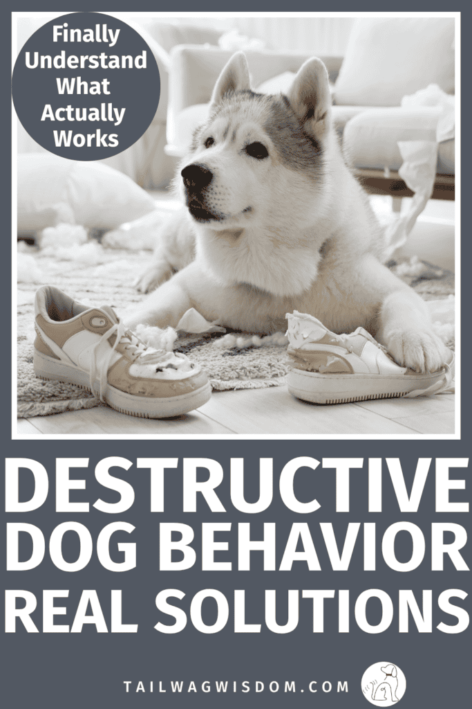 Ready to stop destructive dog behavior? Discover practical dog training strategies, easy dog enrichment ideas, and smart dog care tips that address the root cause, not just the symptoms. Find more dog tips at tailwagwisdom.com