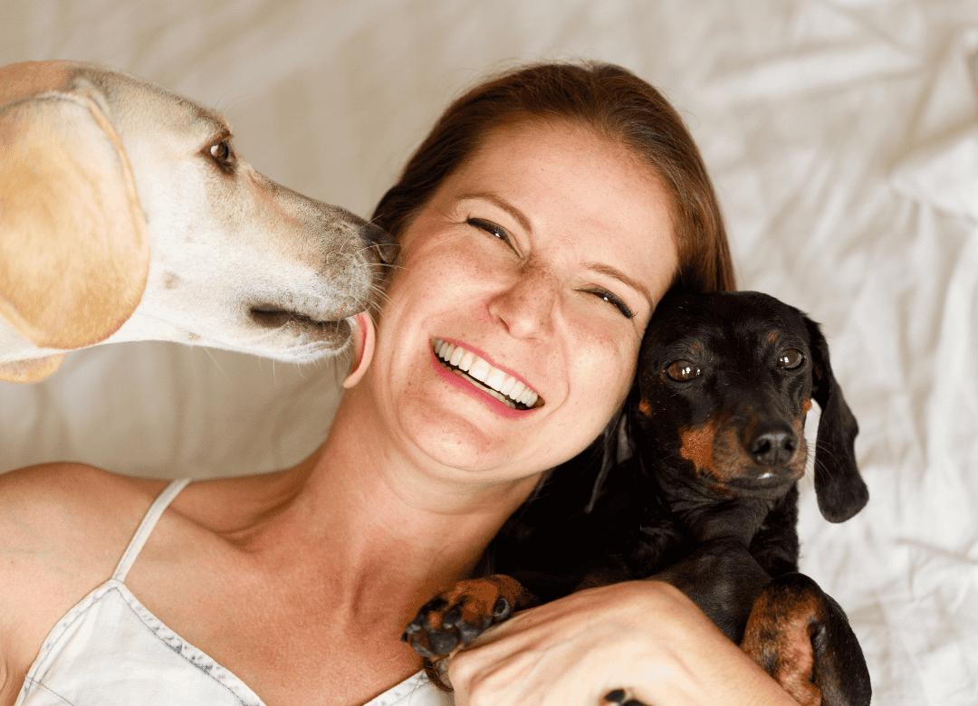 a woman know why dogs lick your face